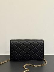 Colestore YSL  Saint Laurent PARIS chain wallet in GRAIN DE POUDRE leather in BLACK 20x13x5cm - 4
