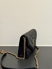 Colestore YSL  Saint Laurent PARIS chain wallet in GRAIN DE POUDRE leather in BLACK 20x13x5cm - 2