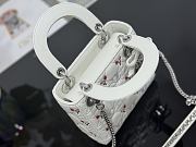 Colestore Dior Dioramour Mini Lady Dior Bag with Chain White Cannage Lambskin Embroidered with Multicolor Doves & Roses Motif  18 x 15 x 7 cm - 6