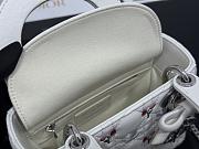 Colestore Dior Dioramour Mini Lady Dior Bag with Chain White Cannage Lambskin Embroidered with Multicolor Doves & Roses Motif  18 x 15 x 7 cm - 3