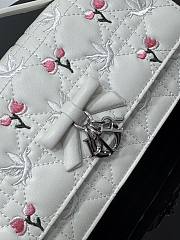 Colestore Dior Dioramour My Dior Mini Bag White Cannage Lambskin Embroidered with Multicolor Doves & Roses Motif  21 x 11.5 x 4.5 cm - 6
