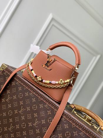 Colestore Louis Vuitton Sunbeam edition Capucines Mini Noisette Taurillon leather 21 x 14 x 8 cm