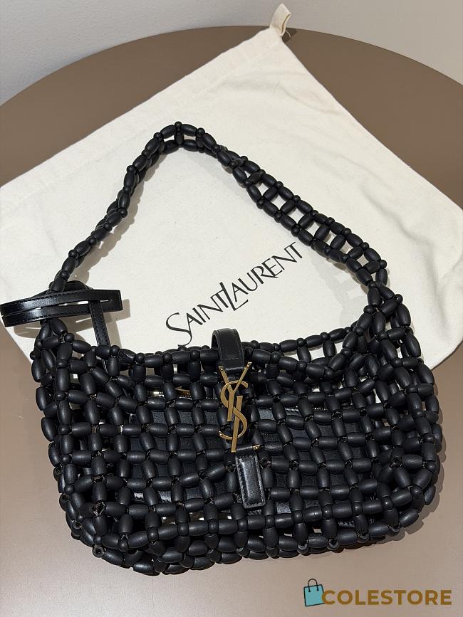 Colestore YSL Saint Laurent LE 5 À 7 in wood beads Black 21-28×15×6cm - 1