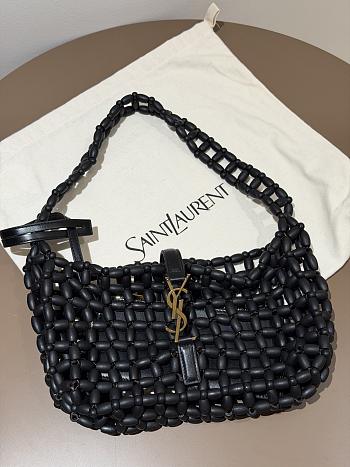 Colestore YSL Saint Laurent LE 5 À 7 in wood beads Black 21-28×15×6cm