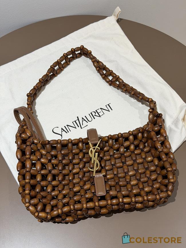 Colestore YSL Saint Laurent LE 5 À 7 in wood beads Brown 21-28×15×6cm - 1