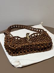 Colestore YSL Saint Laurent LE 5 À 7 in wood beads Brown 21-28×15×6cm - 2