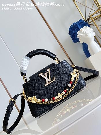 Colestore Louis Vuitton Capucines East West Mini Black Taurillon leather 12 x 22 x 8 cm