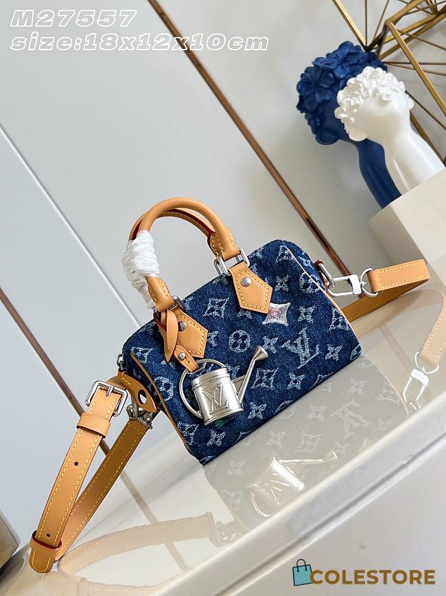 Colestore Louis Vuitton Speedy 18 Bandoulière Blue Monogram Flowers Denim 18 x 12 x 10 cm - 1