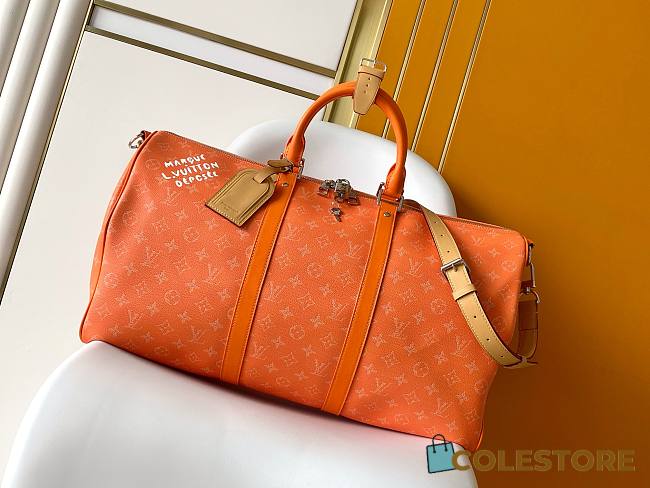 Colestore Louis Vuitton Keepall Bandoulière 50 Caramel Monogram Heritage coated canvas 50 x 29 x 23 cm - 1