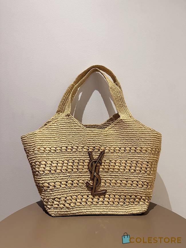 Colestore YSL Saint Laurent ICARE medium in raffia 46 x 28 x 15 cm - 1