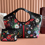 Colestore Gucci Giglio Flora large tote bag black and multicolor Flora net 40(54)x46x16cm  - 1