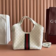 Colestore Gucci Giglio small tote bag white GG leather 25x20x15cm - 4