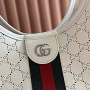 Colestore Gucci Giglio small tote bag white GG leather 25x20x15cm - 3