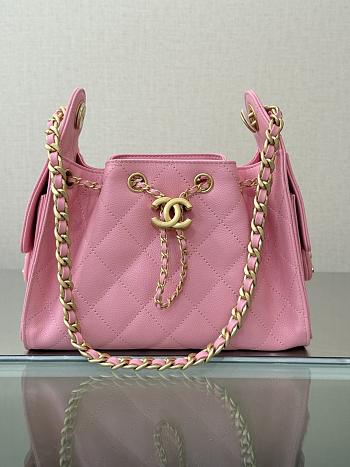 Colestore Chanel SPRING SUMMER 2026   CHANEL 25 MINI HANDBAG   Grained Calfskin & Gold-Tone Metal  Pink 20 x 22 x 12.5cm