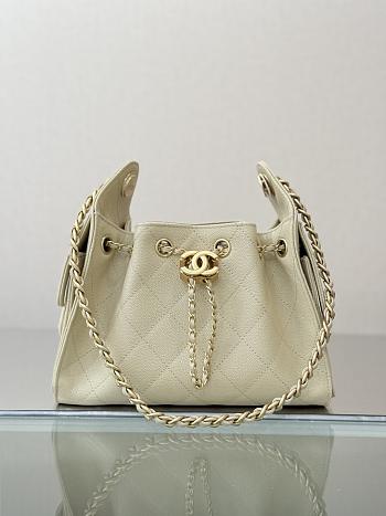 Colestore Chanel SPRING SUMMER 2026   CHANEL 25 MINI HANDBAG   Grained Calfskin & Gold-Tone Metal  Beige 20 x 22 x 12.5cm