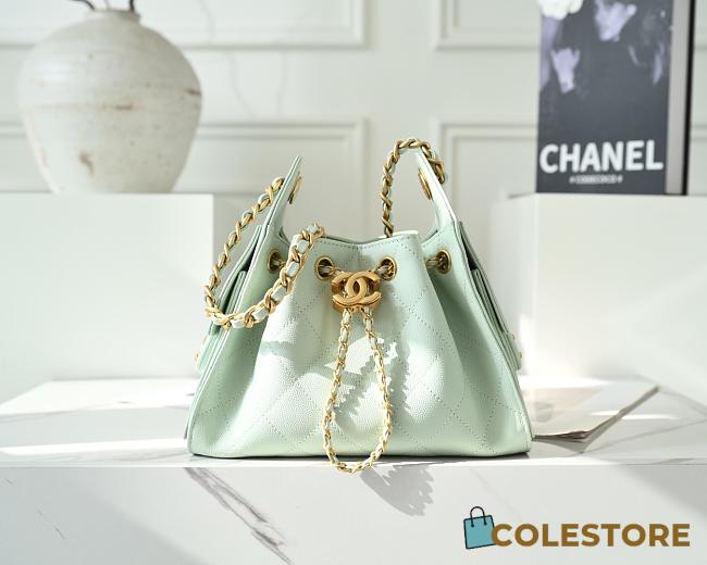 Colestore Chanel SPRING SUMMER 2026   CHANEL 25 MINI HANDBAG   Grained Calfskin & Gold-Tone Metal  Light Green 20 x 22 x 12.5cm - 1