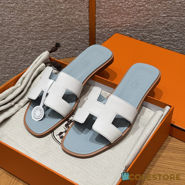 Colestore Hermes Oran sandal White / Glacier Blue - 1