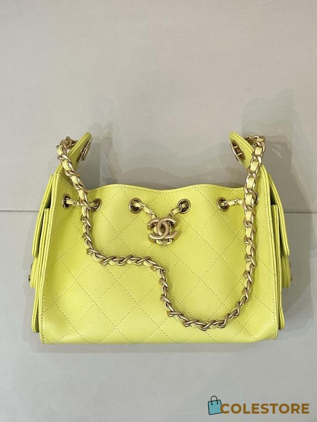Colestore Chanel  25 Mini Handbag Grained Calfskin & Gold-Tone Metal Neon Yellow 20 x 22 x 12.5cm - 1