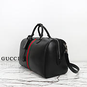 Colestore Gucci Web Trademark medium duffle bag Black leather 45x29x25cm - 3