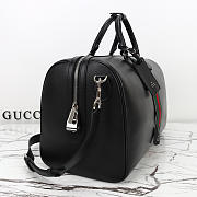 Colestore Gucci Web Trademark medium duffle bag Black leather 45x29x25cm - 5