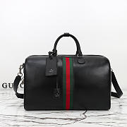Colestore Gucci Web Trademark medium duffle bag Black leather 45x29x25cm - 4