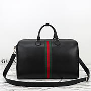 Colestore Gucci Web Trademark medium duffle bag Black leather 45x29x25cm - 2
