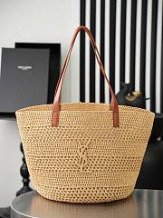 Colestore YSL Saint Laurent PANIER Medium in raffia Natural 29-52x29x29cm - 1