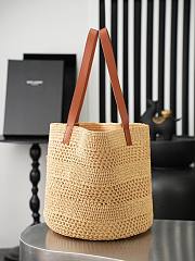 Colestore YSL Saint Laurent PANIER Medium in raffia Natural 29-52x29x29cm - 4