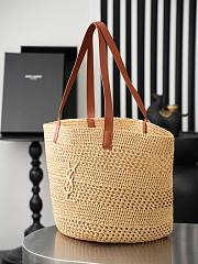 Colestore YSL Saint Laurent PANIER Medium in raffia Natural 29-52x29x29cm - 3