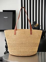 Colestore YSL Saint Laurent PANIER Medium in raffia Natural 29-52x29x29cm - 2