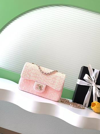 Colestore Chanel Flap Bag Glass Beads Sequins & Gold Tone Metal 21x14x8cm