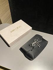 Colestore Jimmy Choo Soft Bow Mini Bag Black Satin Mini Bag with Crystal Bow black/silver 19x12x7cm - 5
