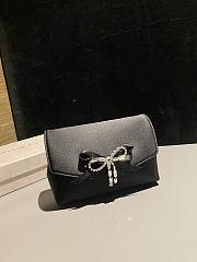 Colestore Jimmy Choo Soft Bow Mini Bag Black Satin Mini Bag with Crystal Bow black/silver 19x12x7cm - 4