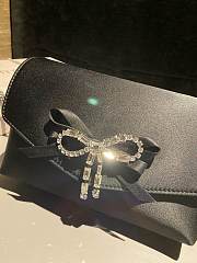Colestore Jimmy Choo Soft Bow Mini Bag Black Satin Mini Bag with Crystal Bow black/silver 19x12x7cm - 3