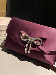 Colestore Jimmy Choo Soft Bow Mini Bag Black Satin Mini Bag with Crystal Bow ruby red/silver 19x12x7cm - 6