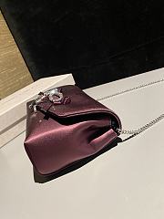 Colestore Jimmy Choo Soft Bow Mini Bag Black Satin Mini Bag with Crystal Bow ruby red/silver 19x12x7cm - 2