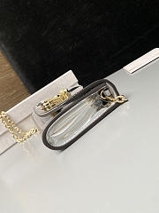 Colestore Jimmy Choo Curve Wallet With Chain Silver Metallic Leather Wallet with Chain 19x10.5x4cm - 5