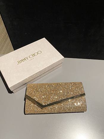 Colestore Emmie Gold Candyfloss Glitter Web Clutch Bag 22x12x3cm