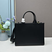 Colestore Prada Triangle Logo Black Leather Tote 33x25x11cm - 6