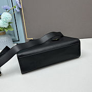 Colestore Prada Triangle Logo Black Leather Tote 33x25x11cm - 5