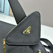 Colestore Prada Triangle Logo Black Leather Tote 33x25x11cm - 2