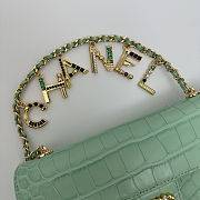 Colestore Chanel Métiers d'Art 2026 Flap bag & Gold-Tone Metal Green Croc Embossed  12x22x4cm - 6