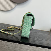 Colestore Chanel Métiers d'Art 2026 Flap bag & Gold-Tone Metal Green Croc Embossed  12x22x4cm - 4