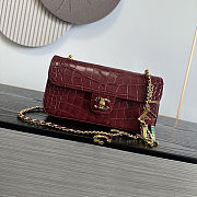 Colestore Chanel Métiers d'Art 2026 Flap bag & Gold-Tone Metal Burgundy Croc Embossed  12x22x4cm - 1