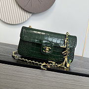 Colestore Chanel Métiers d'Art 2026 Flap bag & Gold-Tone Metal Dark Green  Croc Embossed  12x22x4cm - 1