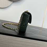 Colestore Chanel Métiers d'Art 2026 Flap bag & Gold-Tone Metal Dark Green  Croc Embossed  12x22x4cm - 4