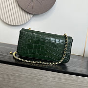 Colestore Chanel Métiers d'Art 2026 Flap bag & Gold-Tone Metal Dark Green  Croc Embossed  12x22x4cm - 3