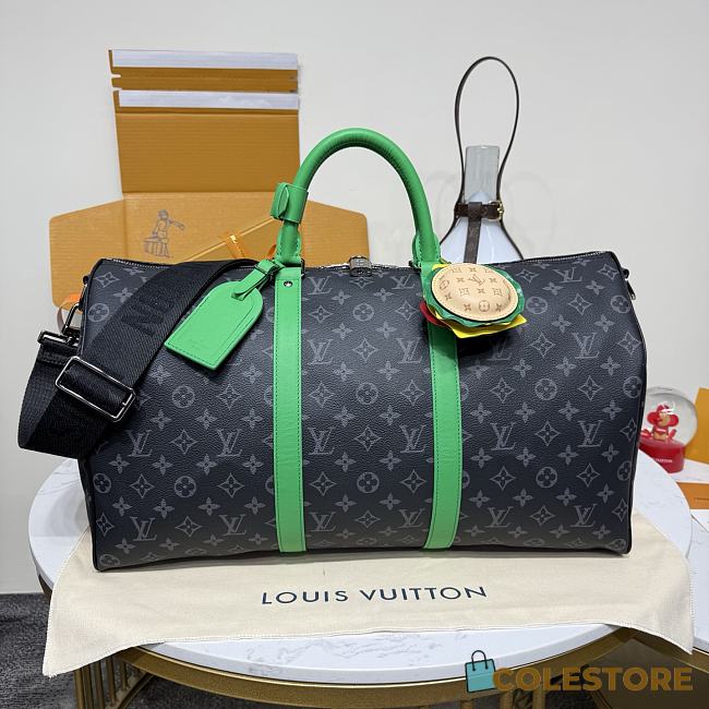 Colestore Louis Vuitton Keepall 50 Monogram Eclipse Green 50x23x29cm - 1