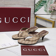 Colestore Gucci Women's Vittoria thong Sand and dark brown GG canvas - 1