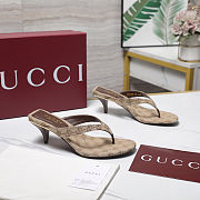 Colestore Gucci Women's Vittoria thong Sand and dark brown GG canvas - 6